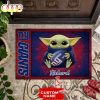 NFL New York Giants Custom Name Baby Yoda Rubber Doormat