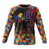 NFL New York Giants Custom Name Number Autism Awareness Design Sweatshirt