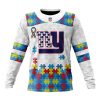 NFL New York Giants Custom Name Number Autism Awareness Sweatshirt
