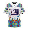 NFL New York Giants Custom Name Number Autism Awareness T-Shirt