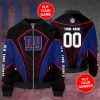 NFL New York Giants Custom Name Number Black Blue Bomber Jacket