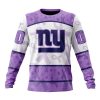 NFL New York Giants Custom Name Number Fight Cancer Sweatshirt