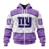 NFL New York Giants Custom Name Number Fight Cancer Zip Up Hoodie