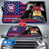 NFL New York Giants Custom Name US Flag Car Sunshade