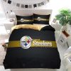 NFL Pittsburgh Steelers Black Golden Logo Bedding Set