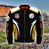 NFL Pittsburgh Steelers Black Golden White Bomber Jacket