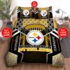 NFL Pittsburgh Steelers Custom Name Black Golden Bedding Set