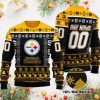 NFL Pittsburgh Steelers Custom Name Black Golden Ugly Sweater
