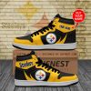 NFL Pittsburgh Steelers Custom Name Golden Black Air Jordan 1 High Sneakers