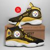 NFL Pittsburgh Steelers Custom Name Golden Black Air Jordan 13 Shoes
