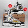 NFL Pittsburgh Steelers Custom Name Number Air Jordan 13 Shoes V2