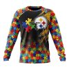 NFL Pittsburgh Steelers Custom Name Number Autism Awareness Design Sweatshirt