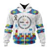 NFL Pittsburgh Steelers Custom Name Number Autism Awareness Zip Up Hoodie