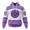 NFL Pittsburgh Steelers Custom Name Number Fight Cancer Pullover Hoodie