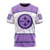 NFL Pittsburgh Steelers Custom Name Number Fight Cancer T-Shirt