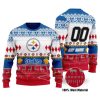 NFL Pittsburgh Steelers Custom Name Number Red Blue White Ugly Christmas Sweater