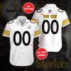 NFL Pittsburgh Steelers Custom Name Number White Golden Polo Shirt V2