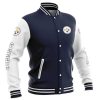 NFL Pittsburgh Steelers Dark Blue White Baseball Jacket