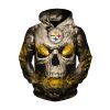NFL Pittsburgh Steelers Eye Rugby Ball Skull Pullover Hoodie