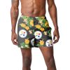 NFL Pittsburgh Steelers Floral Men Beach Shorts