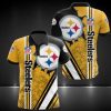 NFL Pittsburgh Steelers Golden Black Logo Special Style Polo Shirt