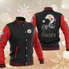 NFL Pittsburgh Steelers Maiden Black Red Baseball Jacket