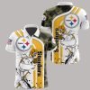 NFL Pittsburgh Steelers White Golden Camo Polo Shirt