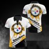 NFL Pittsburgh Steelers White Golden Logo Polo Shirt