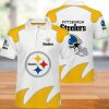 NFL Pittsburgh Steelers White Golden Polo Shirt