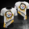 NFL Pittsburgh Steelers White Yellow T-Shirt V7