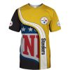 NFL Pittsburgh Steelers Yellow White T-Shirt V5