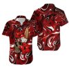 NFL San Francisco 49ers Skull In Red Flower Hawaiian Shirt