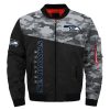 NFL Seattle Seahawks Black Camo Bomber Jacket