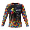 NFL Seattle Seahawks Custom Name Number Autism Awareness Design Sweatshirt