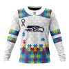 NFL Seattle Seahawks Custom Name Number Autism Awareness Sweatshirt