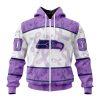 NFL Seattle Seahawks Custom Name Number Fight Cancer Zip Up Hoodie