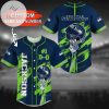 NFL Seattle Seahawks Custom Name Number Navy Helmet Baseball Jersey V2