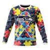 NFL Seattle Seahawks Custom Name Number Puzzle Autism Awareness Sweatshirt