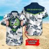 NFL Seattle Seahawks Custom Name Skull White Hawaiian Shirt