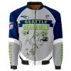 NFL Seattle Seahawks Grey Navy Bomber Jacket