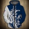 NFL Seattle Seahawks Grey Navy Zip Up Hoodie V2