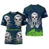 NFL Seattle Seahawks Halloween Skull T-Shirt