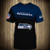 NFL Seattle Seahawks Navy Black Skull T-Shirt