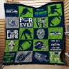 NFL Seattle Seahawks Navy Green Quilt Blanket V2