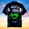 NFL Seattle Seahawks Navy Green Skull Hawaiian Shirt