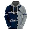 NFL Seattle Seahawks Navy Grey Zip Up Hoodie V2