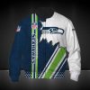 NFL Seattle Seahawks Navy White Bomber Jacket
