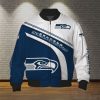 NFL Seattle Seahawks Navy White Bomber Jacket V2