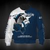 NFL Seattle Seahawks Navy White Mascot Bomber Jacket
