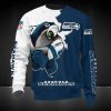 NFL Seattle Seahawks Navy White Mascot Sweatshirt